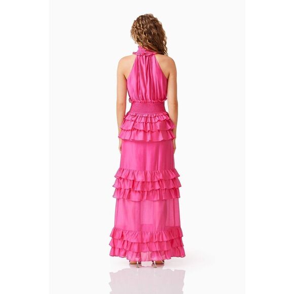 Elliatt Kalani Halter Maxi Dress in Pink Wedding/Vacation Dress Size S NWT - Picture 4 of 7